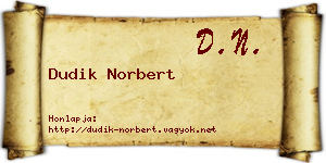 Dudik Norbert névjegykártya